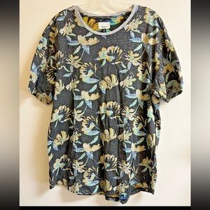 Civil Society T-Shirt Men's XL Black Floral Short Sleeve Round Neck